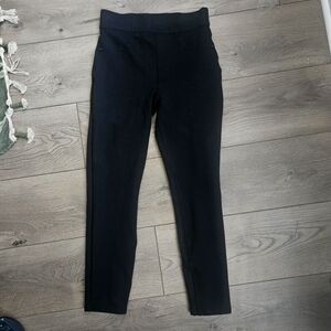 Spanx Womens Black High Rise Faux Pockets Skinny Leg Pull On Pants Size S